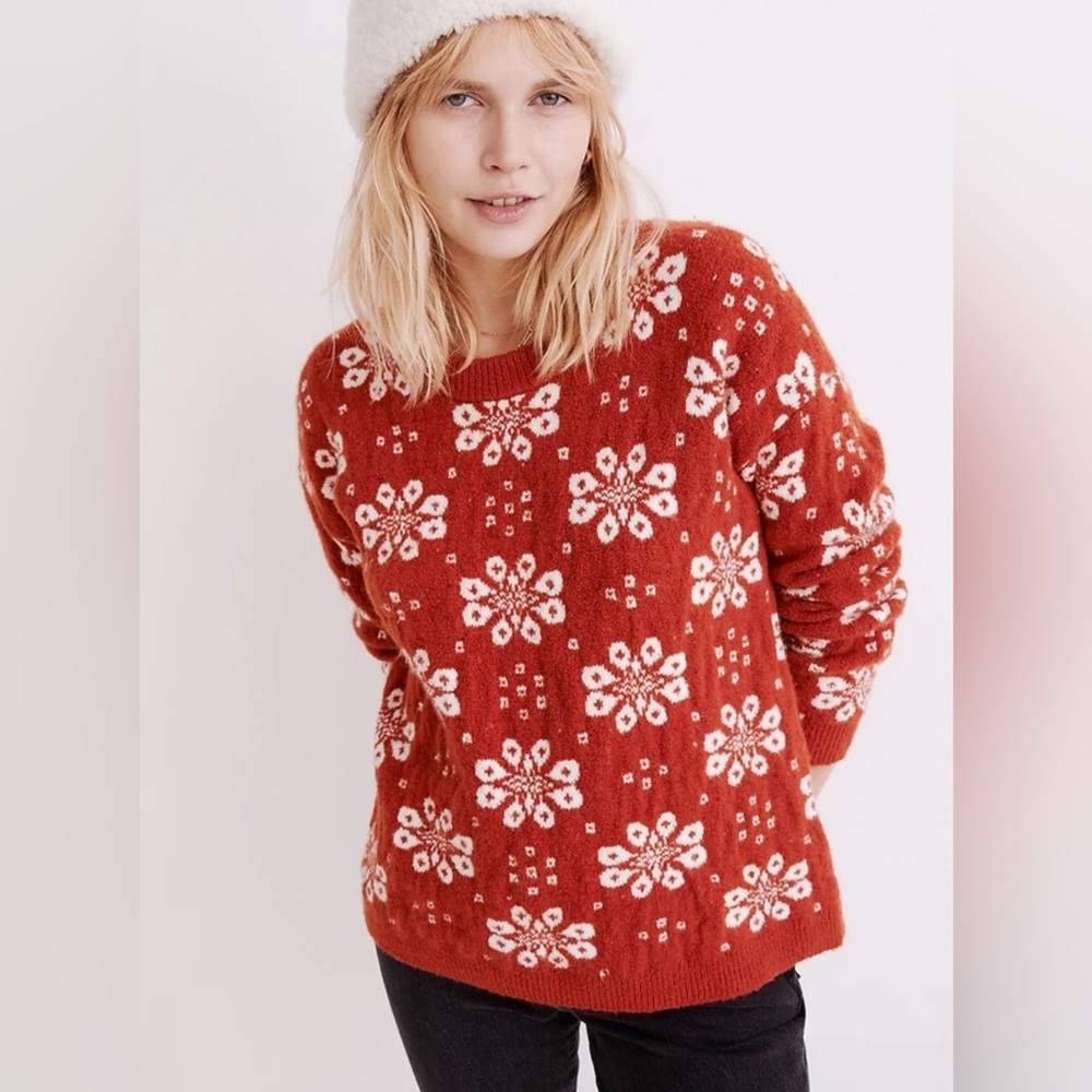 Madewell Althen Patterned Pullover Sweater size S